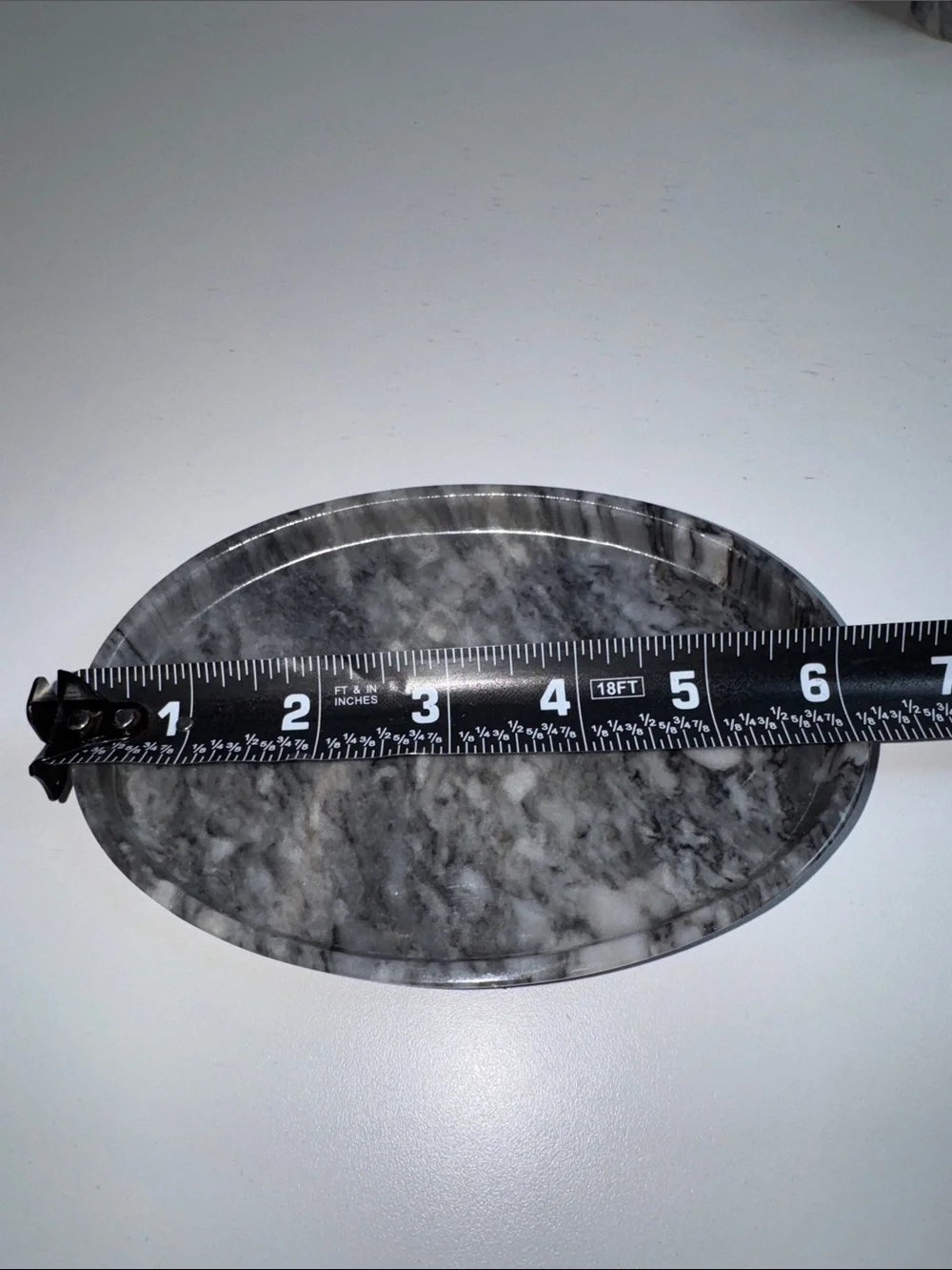 Vintage Gray Marble Six Cup Shot Glass Set with Oval Serving Tray – Hand Carved